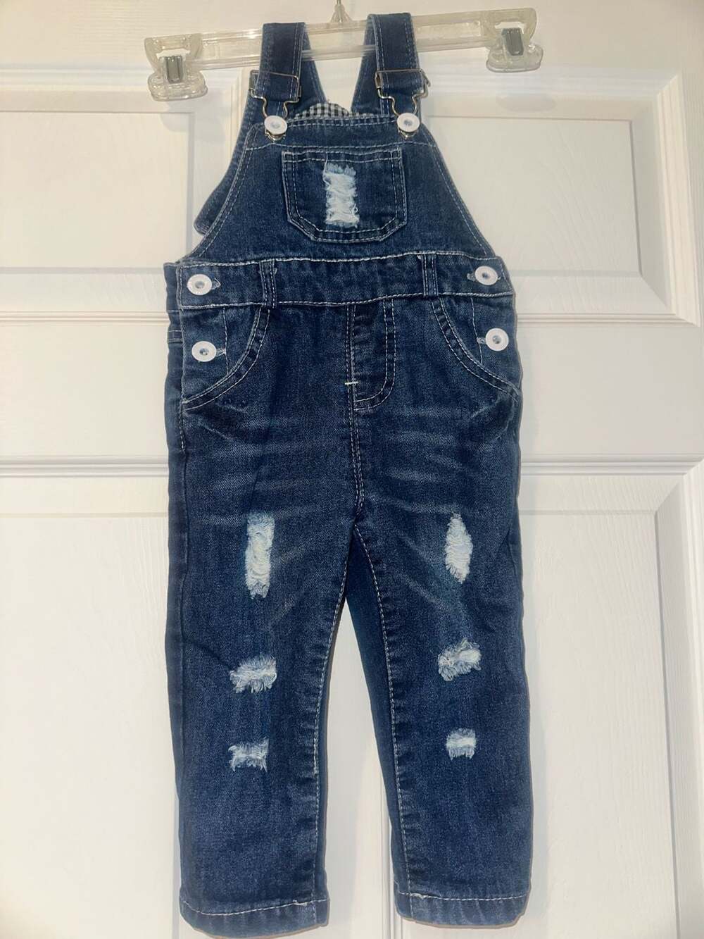 KIDSCOOL SPACE Baby Girl Boy Bib Pocket Jean Overalls,Unisex,6- 12 Months - Busi